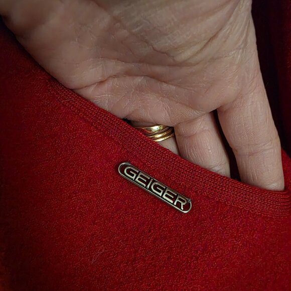 Geiger Collections 100% Wool Red Jacket Cardigan Women's Size 36 made in Austria - Picture 5 of 8